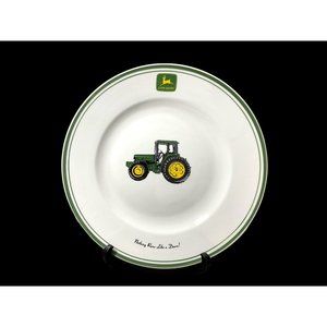 John Deere Tractor Plate Made by Gibson 11” Diameter Ceramic Green Tractor